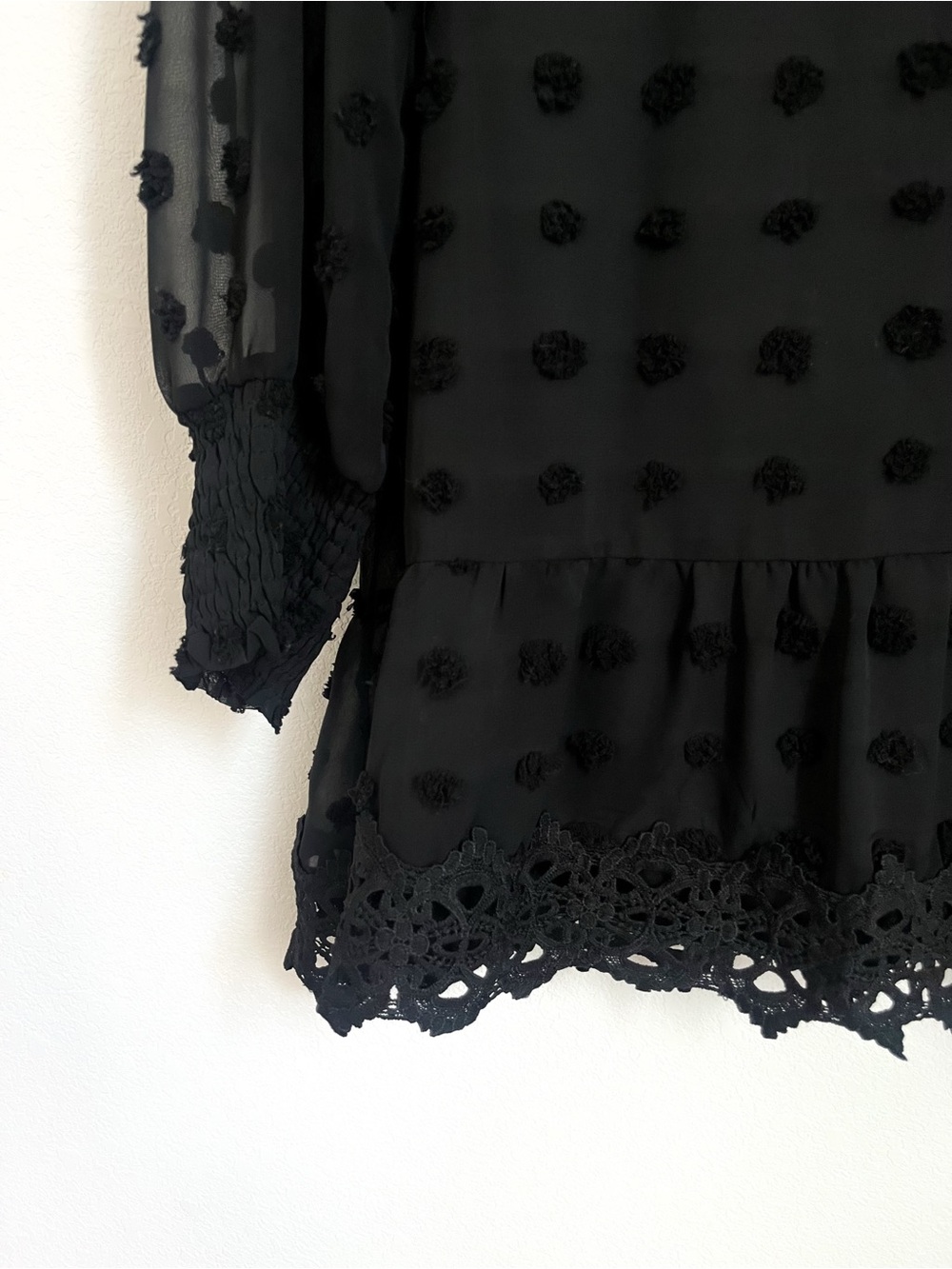 Lulus Lust or Love Black Embroidered Lace Long Sleeve Dress | Size L - Picture 4 of 7